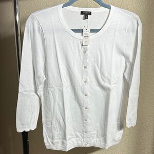 Talbots White Button Down Women's Cardigan